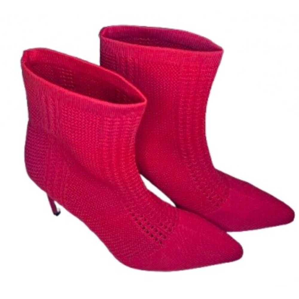 Catherine Malandrino Mesh Red Stilleto Boots Sexy Valentines Size 6